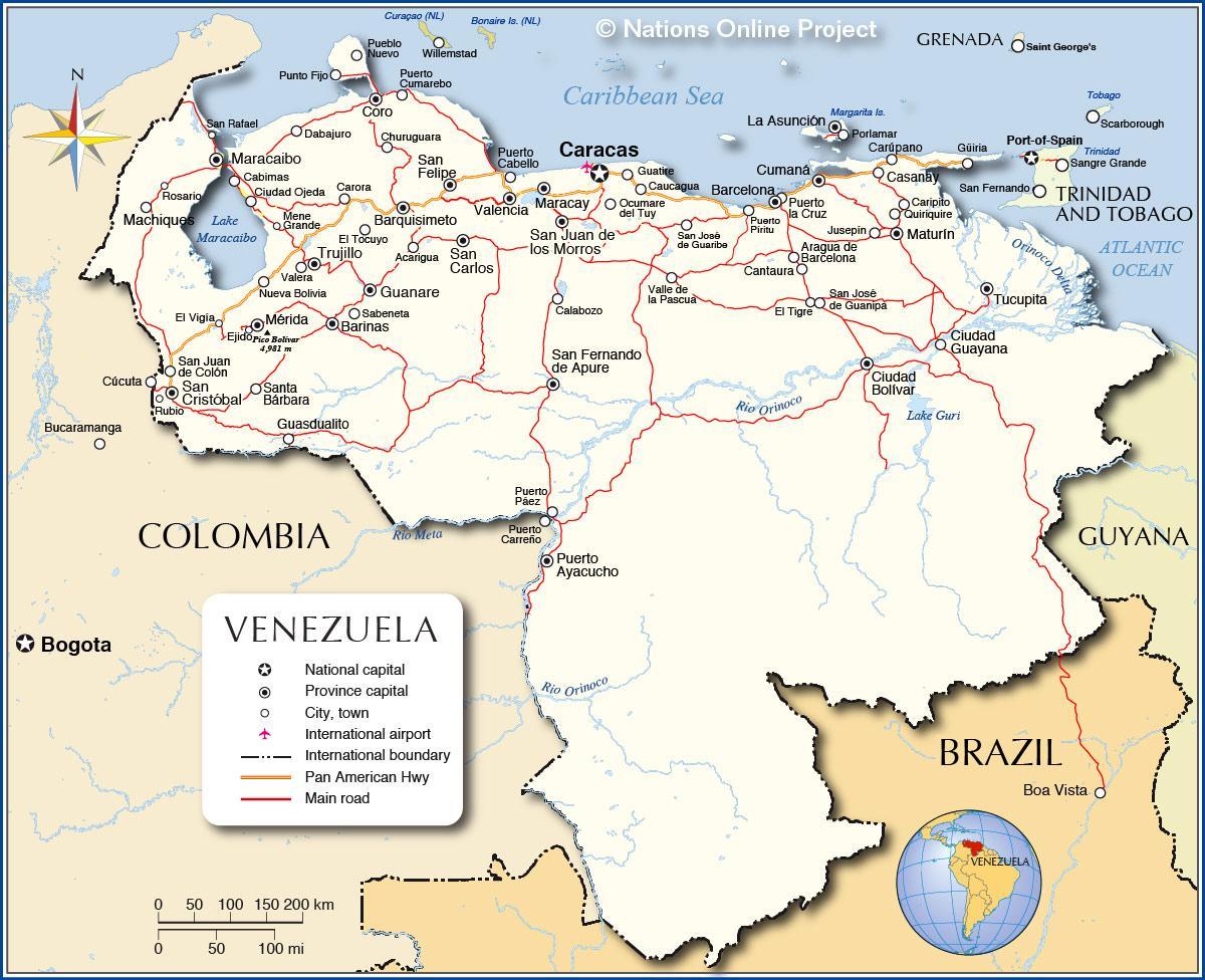 نقشه دقیق از ونزوئلا