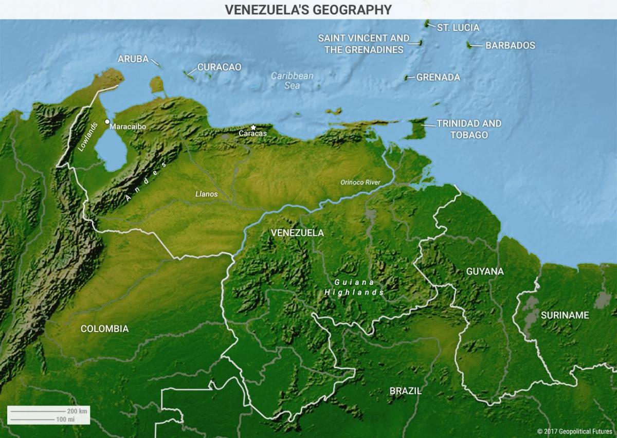 نقشه از ونزوئلا جغرافیا