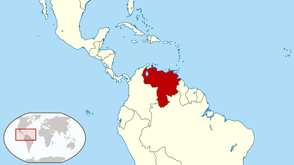 ونزوئلا در نقشه آمریکای جنوبی